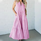 Women's V-neck Sleeveless Striped Dresses