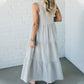 Women's V-neck Sleeveless Striped Dresses