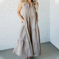 Women's V-neck Sleeveless Striped Dresses