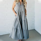 Women's V-neck Sleeveless Striped Dresses