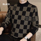 ⛄Winter Clearance⛄Men‘s Checkered Printed Mock Neck Thickened Pullover Sweater