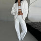 💕Hot Sale 49% OFF💖Women's Two-Piece Relaxed Fit Set - Zippered Jacket and Wide-Leg Pants
