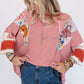 🍂Autumn Sales 49% OFF🔥Women's Batwing 3/4 Sleeve Stripe Patchwork Blouse