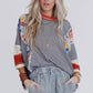 🍂Autumn Sales 49% OFF🔥Women's Batwing 3/4 Sleeve Stripe Patchwork Blouse