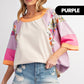 🍂Autumn Sales 49% OFF🔥Women's Batwing 3/4 Sleeve Stripe Patchwork Blouse