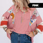 🍂Autumn Sales 49% OFF🔥Women's Batwing 3/4 Sleeve Stripe Patchwork Blouse