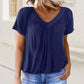 💥Limited Sale 70% OFF💥Women's Casual Pleated V-Neck Short-Sleeve Top