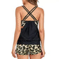 🏖️🩱2026 Hot Sale 70% OFF🌼Sexy Leopard Cross Back Two-Piece Tankini Swimsuit