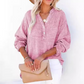 🤩Buy More Save More🤩Women’s Casual Gauze Button Neck Long Sleeve Blouse