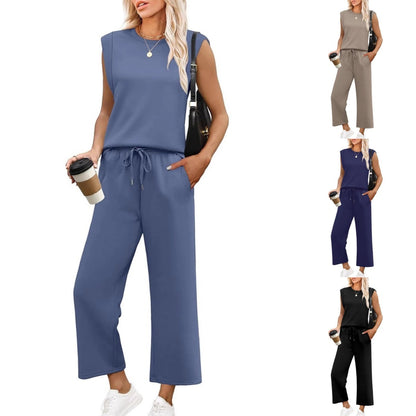 ⏳ 50% OFF⏰2026 New Women's Sleeveless Top & Wide-Leg Pants 2-Piece Set