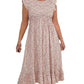 💕Summer Hot Sale 60% OFF💃Women's Elegant Floral Print High-Waisted Ruffle Cap Sleeve Dress