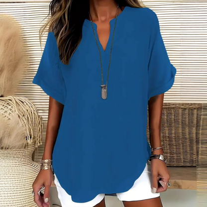 🔥Last Day-60% OFF🔥Fashion Loose Solid Color Short Sleeve Top