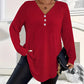 🍂LAST DAY PROMOTION - 50%OFF💜Women's Buttoned V-Neck Long Sleeve Top