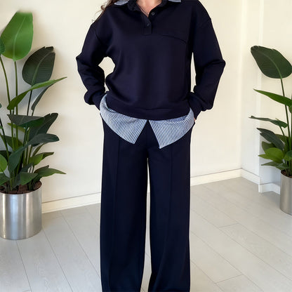 🎁New Year Sale 50% OFF ⏰ Women's Casual Two-Piece Set With Long Sleeves, Top and Pants.