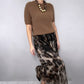 🎁Limited Sale 50% OFF💗Women's Two-Piece Sweater & Leopard Flowy Skirt Set