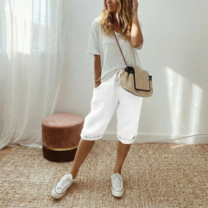 ⏳Time-Limited Sale⏰Women's Casual Cotton Linen Capris