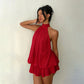 🔥LAST DAY SALE 70% OFF🔥Women’s Halter Neck Mini Dress – Slim-Fit, Sleeveless & Tie-Back ✨ | Elegant Summer Dress