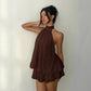 🔥LAST DAY SALE 70% OFF🔥Women’s Halter Neck Mini Dress – Slim-Fit, Sleeveless & Tie-Back ✨ | Elegant Summer Dress