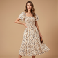 🌈2026 Summer Hot Sale 50% OFF!✨Square Neck Floral Midi Dress🌸