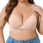 🏆Last Day Special Price £8.99💙💐Women's Deep V Push Up Padded Everyday Bras👍Enhancer Outdoorfun Low Plunge Breathable Classic Style