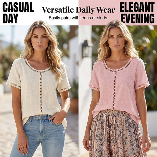 📢📢50% OFF !! ⏰Women's Casual Bohemian Style Hollow-Out Top