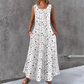 ⏰🍂Autumn Early Bird Sale-Women's Floral Print Sleeveless Maxi Dress with Pockets