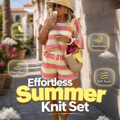 👗 50% OFF NOW! ⏰ Women's Colour-Blocked Striped Knit Set – Soft, breathable knit fabric with a chic colour-block pattern. A cosy yet stylish choice for lounging, travelling & casual days out 🌿