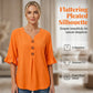 Women's Casual V-Neck Ruffle Sleeve Top