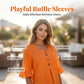 Women's Casual V-Neck Ruffle Sleeve Top
