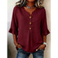 Women's Casual V-Neck Ruffle Sleeve Top