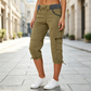 👖55% OFF NOW ! ✨Women's High-Waist Cargo Capri Pants – Breathable Cotton with Utility Pockets, Adjustable Cuffs Casual Summer Trousers