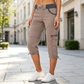 👖55% OFF NOW ! ✨Women's High-Waist Cargo Capri Pants – Breathable Cotton with Utility Pockets, Adjustable Cuffs Casual Summer Trousers