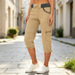 👖55% OFF NOW ! ✨Women's High-Waist Cargo Capri Pants – Breathable Cotton with Utility Pockets, Adjustable Cuffs Casual Summer Trousers
