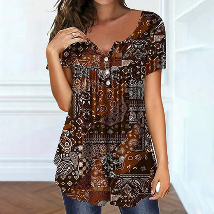 🌞Summer Sale-50% OFF💖Women's V Neck Short Sleeve T Shirt