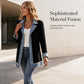 🌸LAST DAY 50% OFF🌸Women’s Elegant Denim Spliced Ribbed Knit Coat