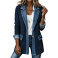 🌸LAST DAY 50% OFF🌸Women’s Elegant Denim Spliced Ribbed Knit Coat