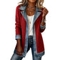 🌸LAST DAY 50% OFF🌸Women’s Elegant Denim Spliced Ribbed Knit Coat