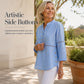 Women's Effortless Stand Collar Half-Button Top