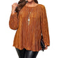 📢2026 Autumn New 49% OFF🔥Women's Plus Size Pleated Long Sleeve Top