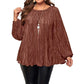 📢2026 Autumn New 49% OFF🔥Women's Plus Size Pleated Long Sleeve Top