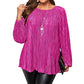 📢2026 Autumn New 49% OFF🔥Women's Plus Size Pleated Long Sleeve Top