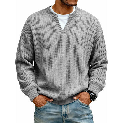 🔥 LAST DAY — ONLY £13.99! 👕 Men’s Textured Waffle Layered-Look Long-Sleeve Tee