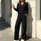 🍂Autumn Hot Sale 60% OFF 👗✨Women's Casual V-Neck Top & Wide-Leg Pants