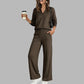 🍂Autumn Hot Sale 60% OFF 👗✨Women's Casual V-Neck Top & Wide-Leg Pants