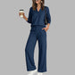 🍂Autumn Hot Sale 60% OFF 👗✨Women's Casual V-Neck Top & Wide-Leg Pants