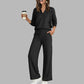 🍂Autumn Hot Sale 60% OFF 👗✨Women's Casual V-Neck Top & Wide-Leg Pants