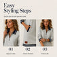 Women Long Sleeve Dress with Zipper and Pockets