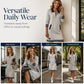 Women Long Sleeve Dress with Zipper and Pockets