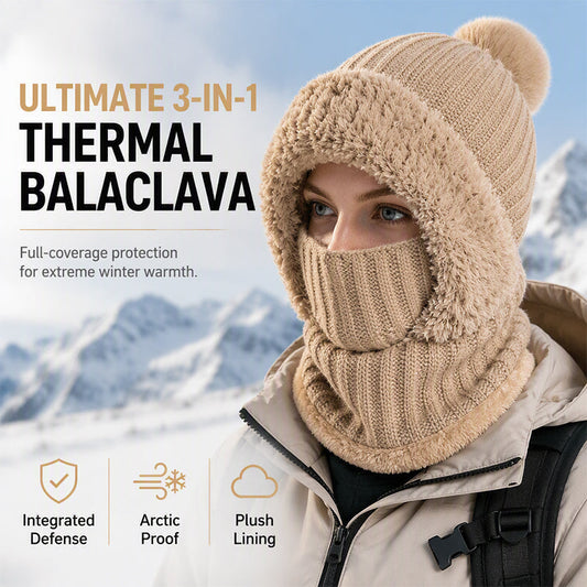 ❄️Black Friday Sale 60% OFF!!⚡ Women's One-Piece Knitted Winter Hat, Scarf & Face Cover with Cozy Full-Coverage Design for Cold Weather Comfort