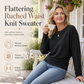 ⏳Limited-time 49% off⏰🔥Women's Loose Knit Jumper — Batwing Sleeves, Side Ruched 🧥